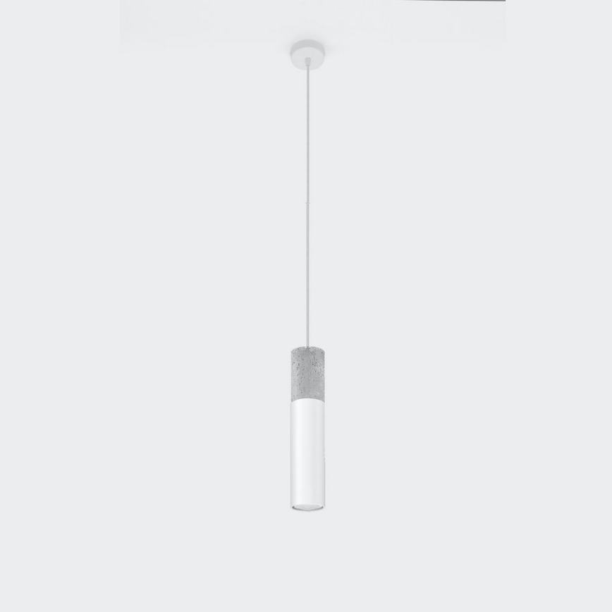 Deckenleuchte an Kabel BORGIO 1xGU10/40W/230V Beton/Metall Weiß