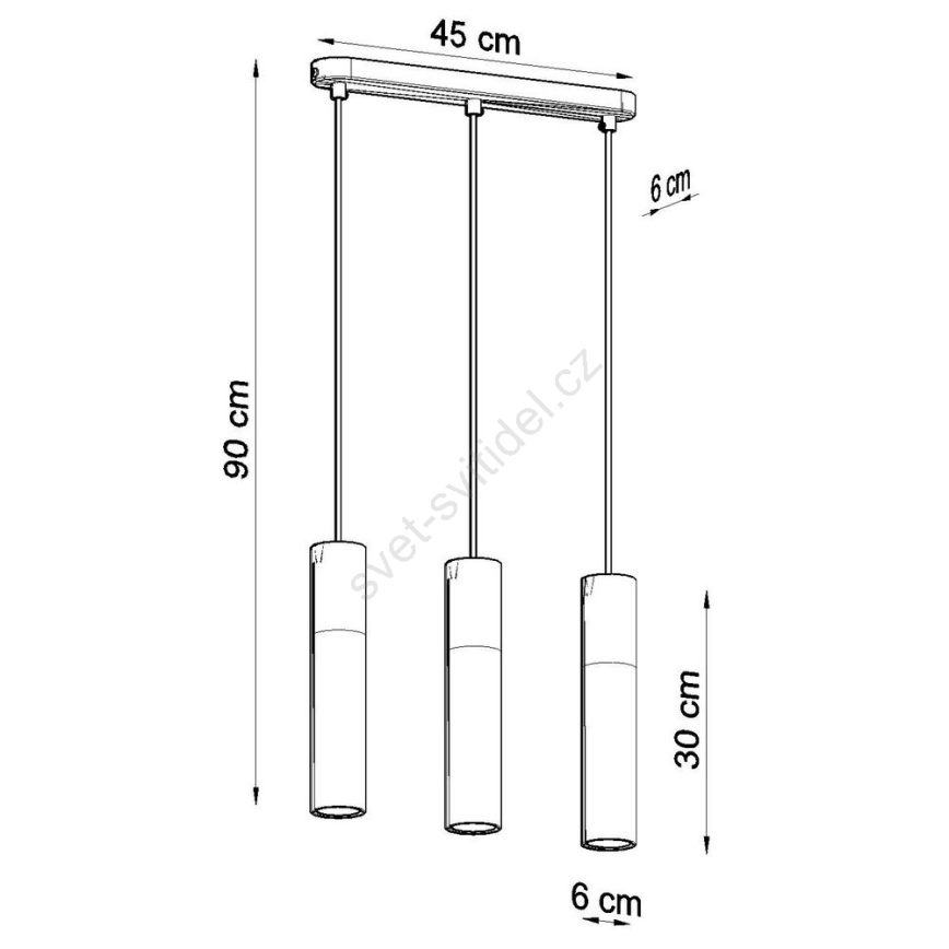 Deckenleuchte an Seil BORGIO 3xGU10/40W/230V Beton/Metall Weiß