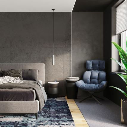 Deckenleuchte an Kabel LUVO 2xGU10/40W/230V Beton/Schwarz