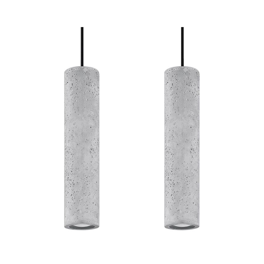 Deckenleuchte an Kabel LUVO 2xGU10/40W/230V Beton/Schwarz