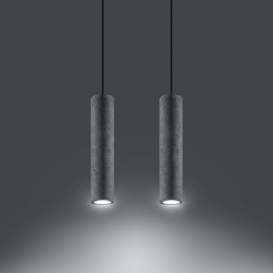 Suspension filaire LUVO 2xGU10/40W/230V béton/noir