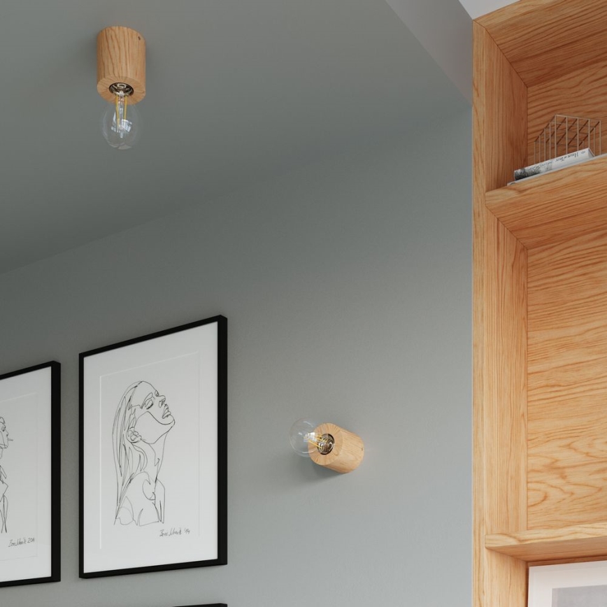 Applique murale SALGADO 1xE27/60W/230V hêtre