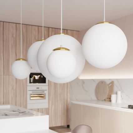 Hängeleuchte TOYA an Kabel 1xE27/60W/230V, Ø 20 cm, weiß/gold