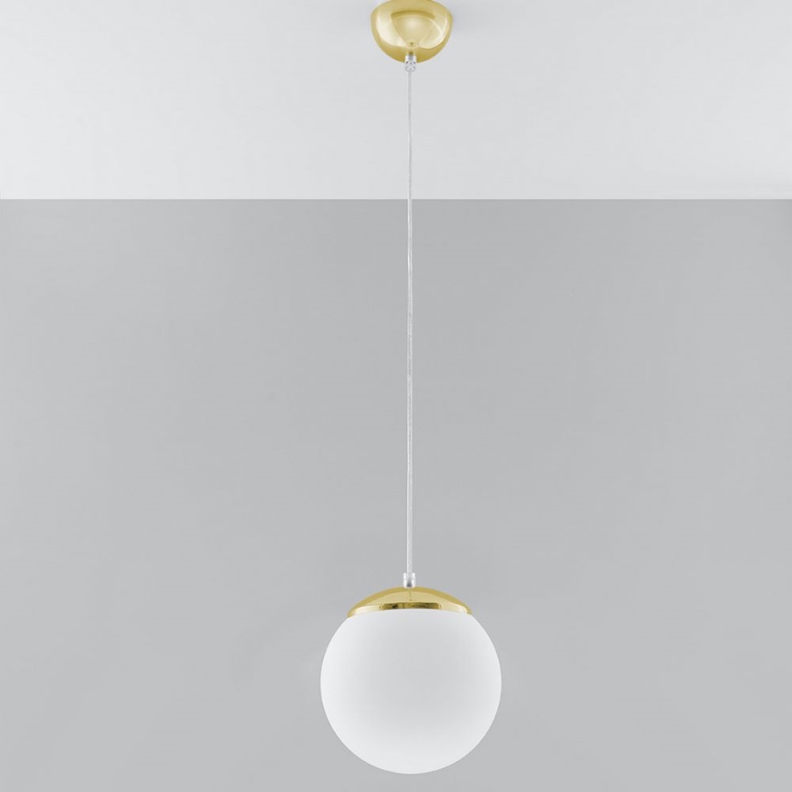 Lampadario a cavo TOYA 1xE27/60W/230V Ø 20 cm bianco/oro