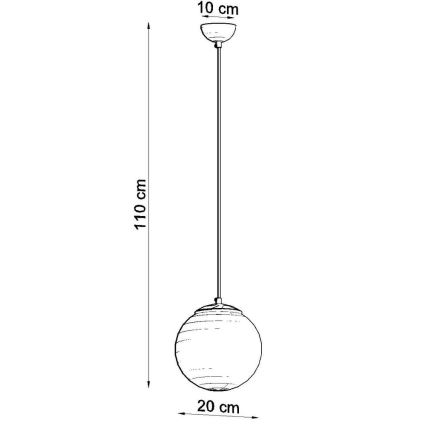 Lampadario a cavo TOYA 1xE27/60W/230V Ø 20 cm bianco/oro