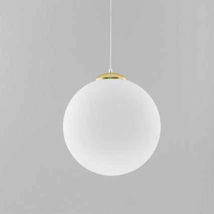 Hängeleuchte TOYA mit Kabelaufhängung, 1x E27/60W/230V, Ø 40 cm, Weiß/Gold