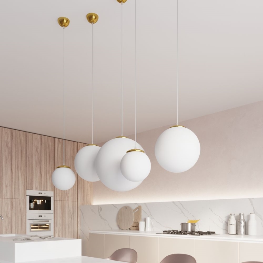 Suspension sur câble TOYA 1xE27/60W/230V Ø 40 cm blanc/doré