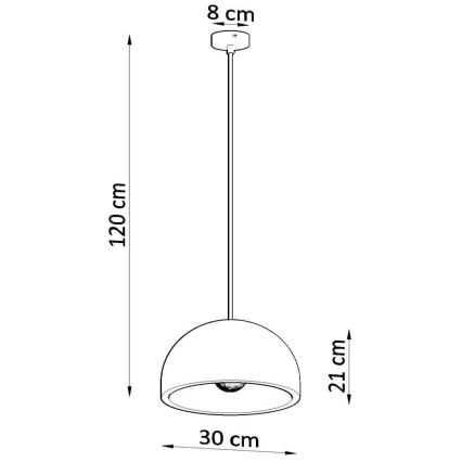 Deckenleuchte an Kabel PABLITO 1xE27/60W/230V Beton