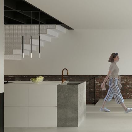 Lampadario a sospensione con filo MOSAIC 1xG9/12W/230V nero/cromo lucido