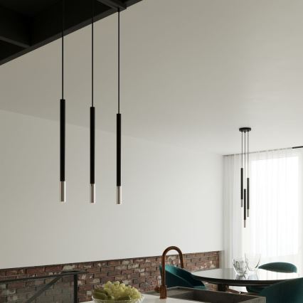Lampadario a sospensione con filo MOSAIC 1xG9/12W/230V nero/cromo lucido