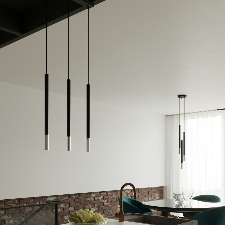 Lampadario a sospensione con filo MOSAIC 1xG9/12W/230V nero/cromo lucido