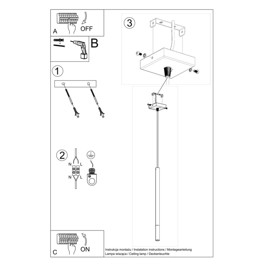 Lampadario a sospensione con filo MOSAIC 1xG9/12W/230V nero/cromo lucido