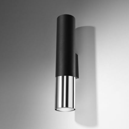 Applique LOOPEZ 2xGU10/10W/230V nero/cromo lucido