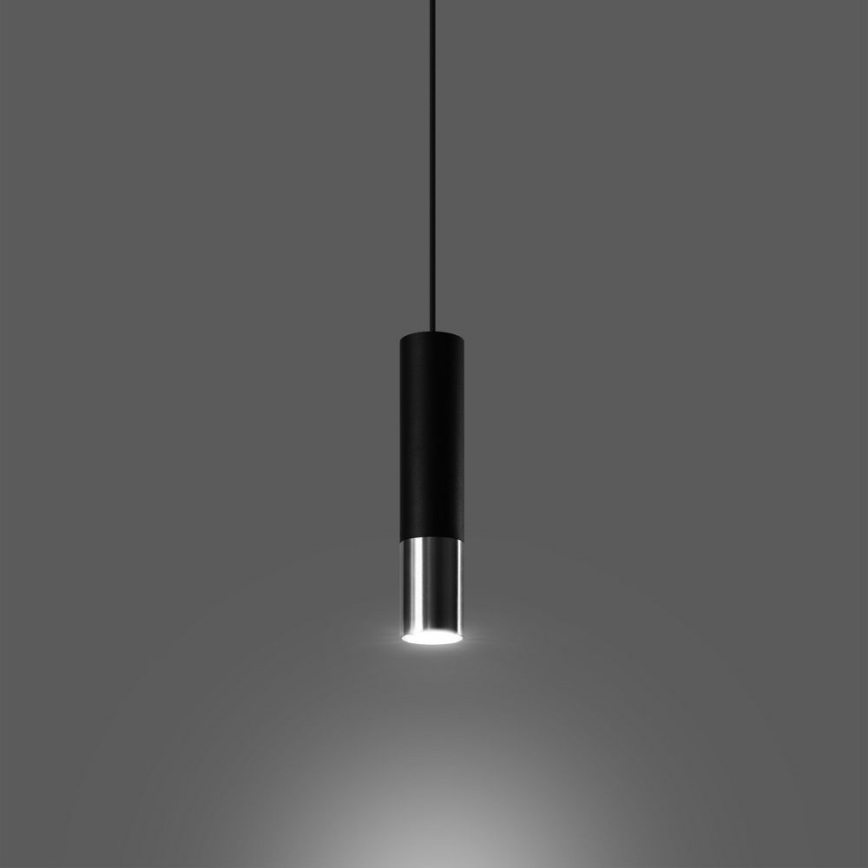 Hängeleuchte LOOPEZ 1xGU10/10W/230V schwarz/glänzendes Chrom