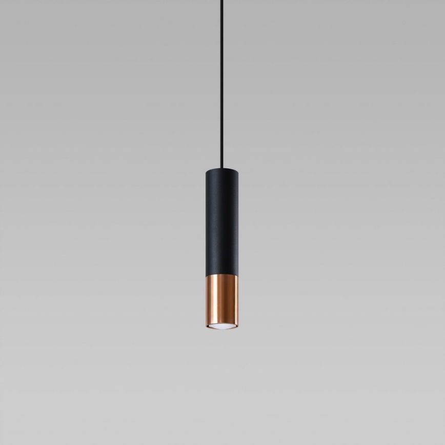 Lampadario a sospensione con filo LOOPEZ 1xGU10/10W/230V nero/rame