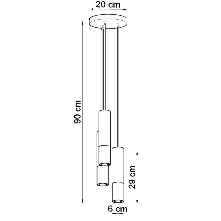Lampadario a sospensione con filo LOOPEZ 3xGU10/10W/230V arrotondato nero/rame