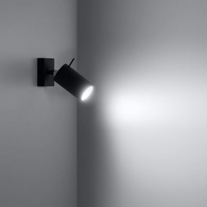 Faretto da parete RING 1xGU10/10W/230V nero