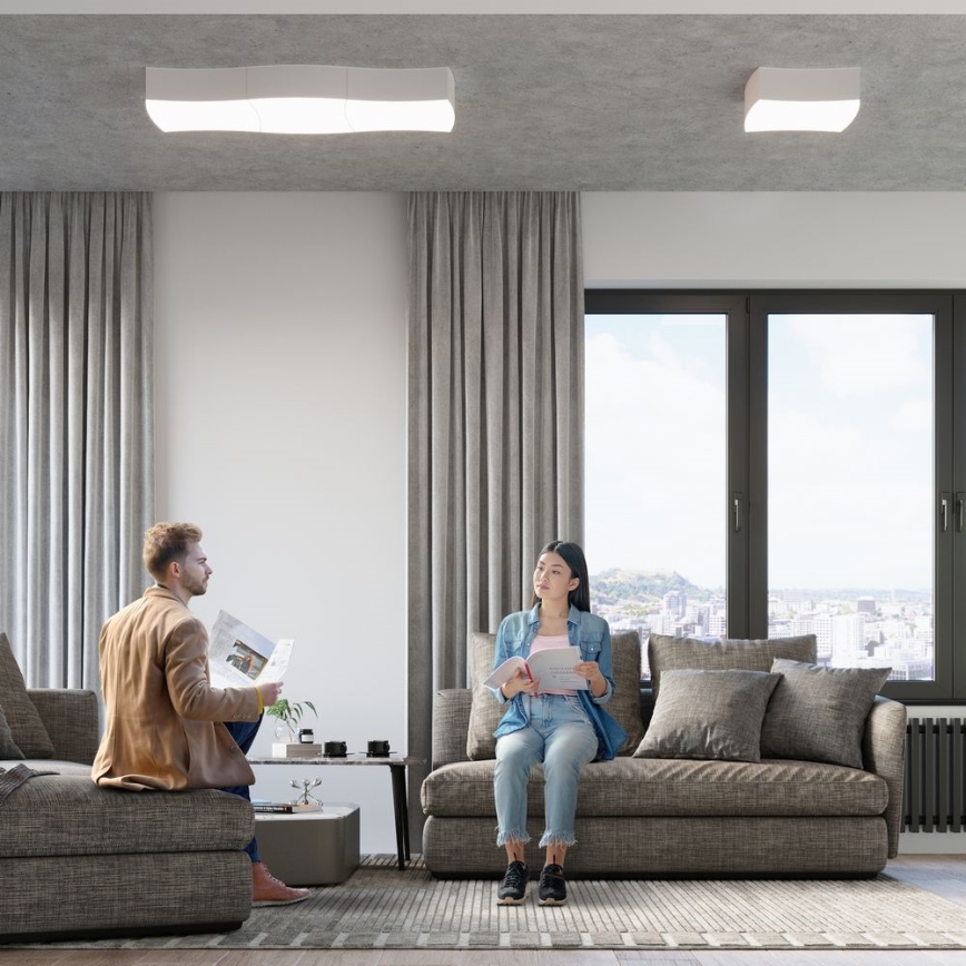 Deckenleuchte SQUARE 6xE27/60W/230V weiß