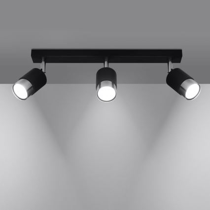 Faretto NERO 3xGU10/40W/230V nero/cromo lucido