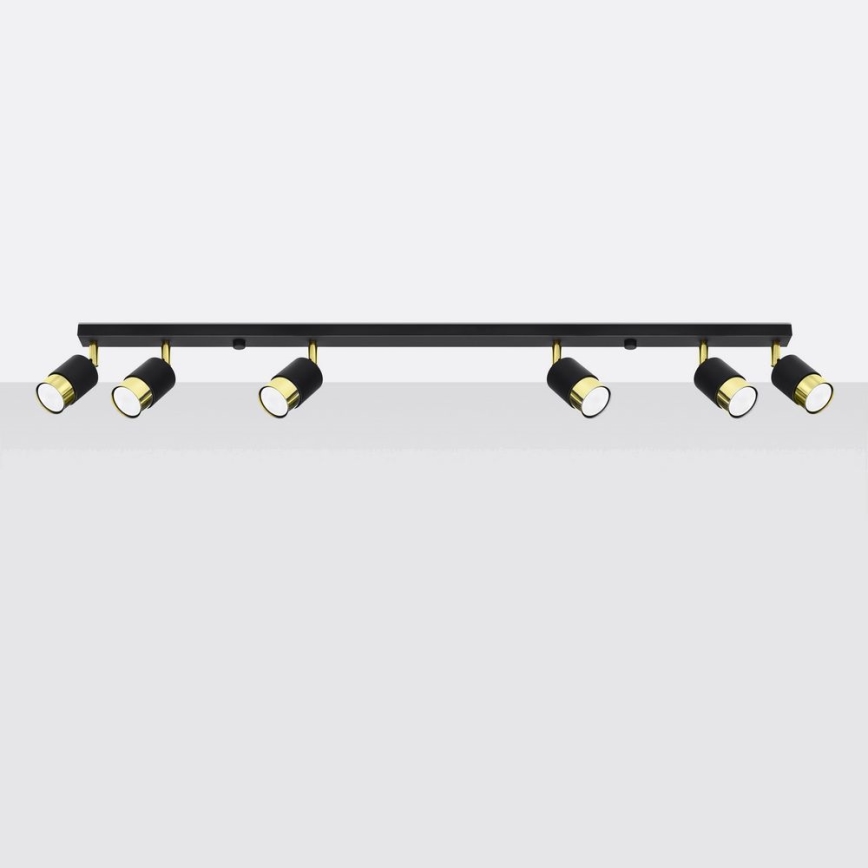 Spotlight NERO 6xGU10/40W/230V schwarz/gold