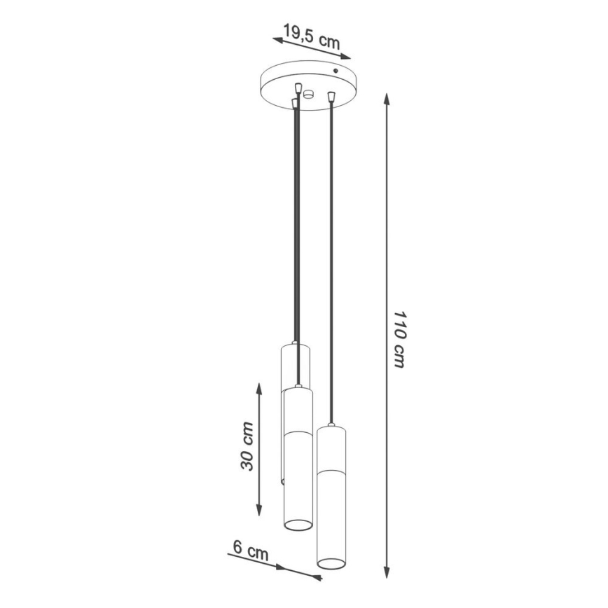 Suspension filaire BORGIO 3xGU10/40W/230V béton/métal noir