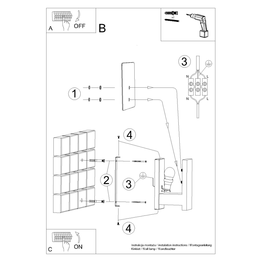 Applique murale LAPPO 1xE14/10W/230V blanche