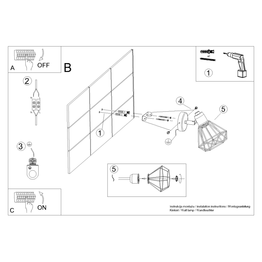 Lampada da parete a spot ARTEMIS 1xE14/40W/230V bianco