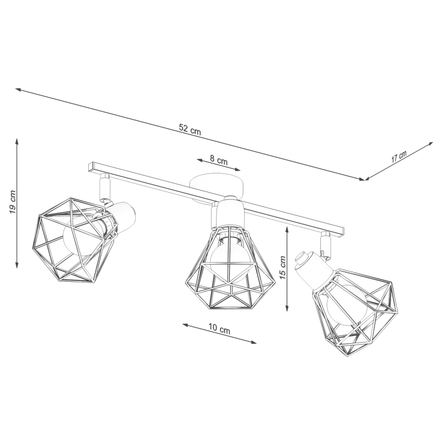 Lampada da soffitto ARTEMIS 3xE14/40W/230V bianco