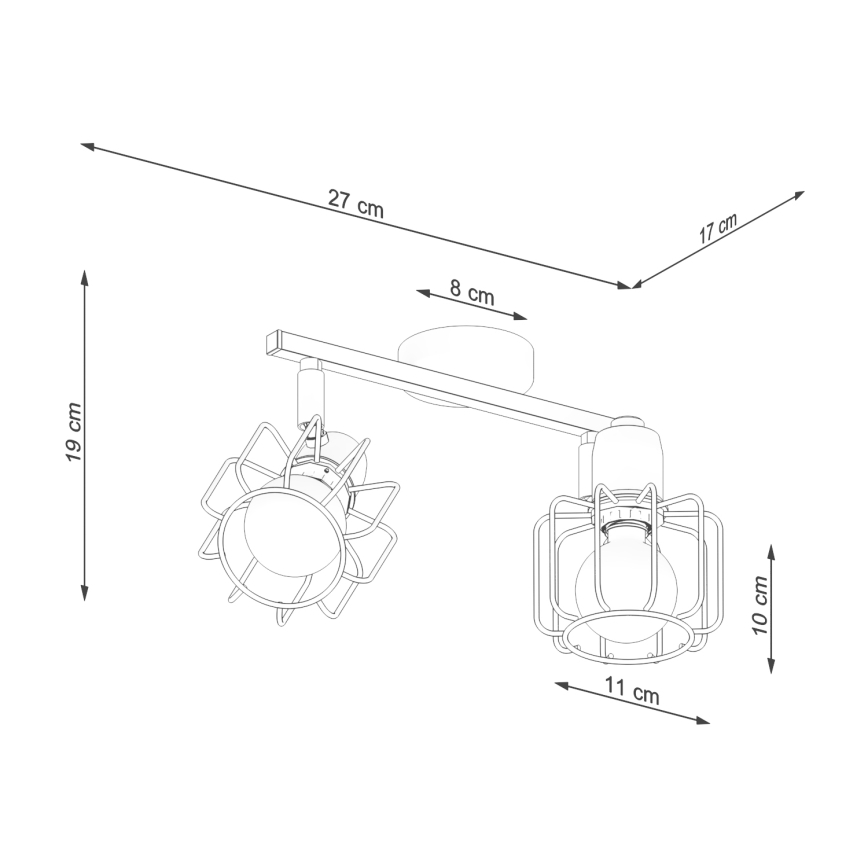 Luce Spot BELUCI 2xE14/40W/230V nero