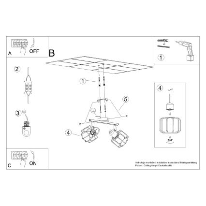 Luce Spot BELUCI 2xE14/40W/230V nero