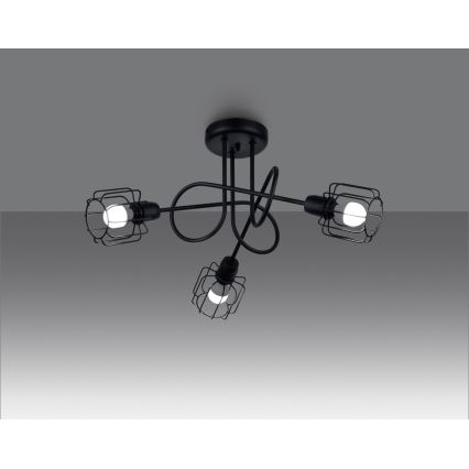 Lustre sur barre BELUCI 3xE14/40W/230V noir