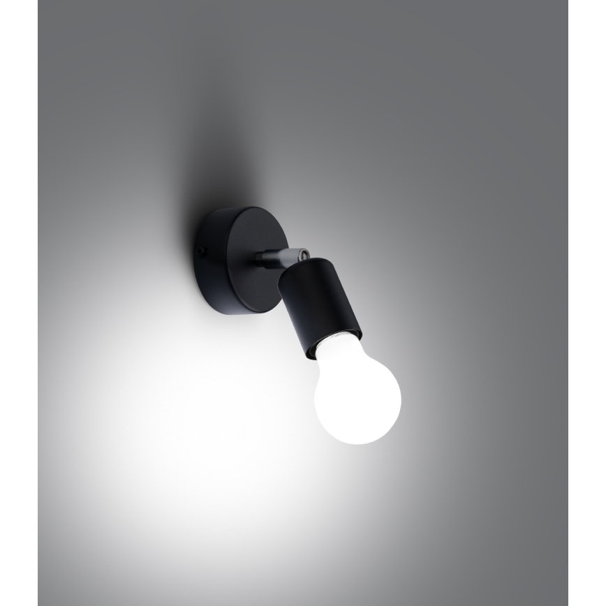 Lampada da parete a spot FORNES 1xE27/60W/230V nero