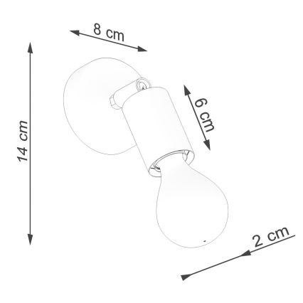 Lampada da parete a spot FORNES 1xE27/60W/230V nero