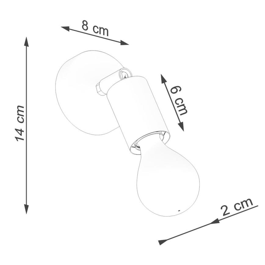 Lampada da parete a spot FORNES 1xE27/60W/230V nero