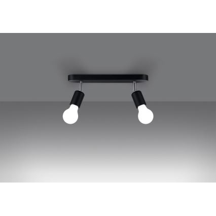Lampada da soffitto FORNES 2xE27/60W/230V nero