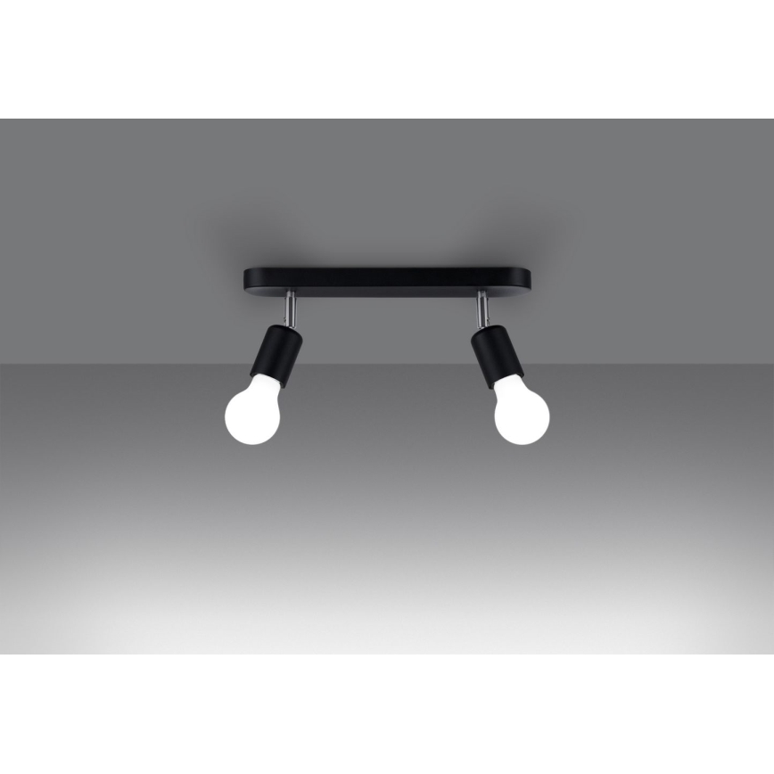 Lampada da soffitto FORNES 2xE27/60W/230V nero