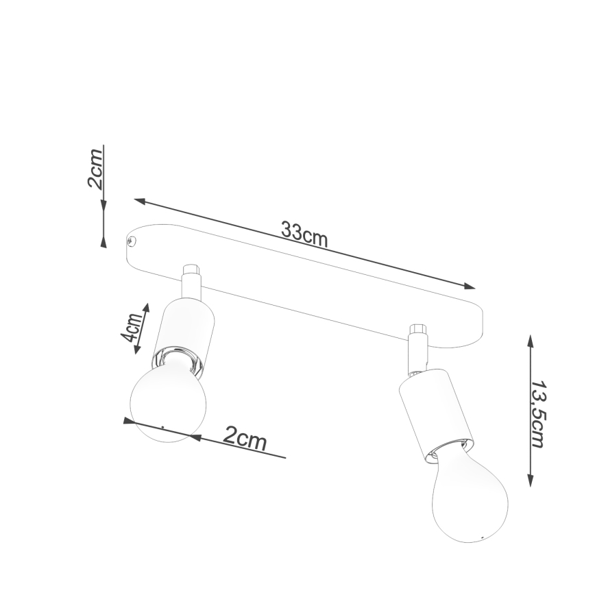 Lampada da soffitto FORNES 2xE27/60W/230V nero