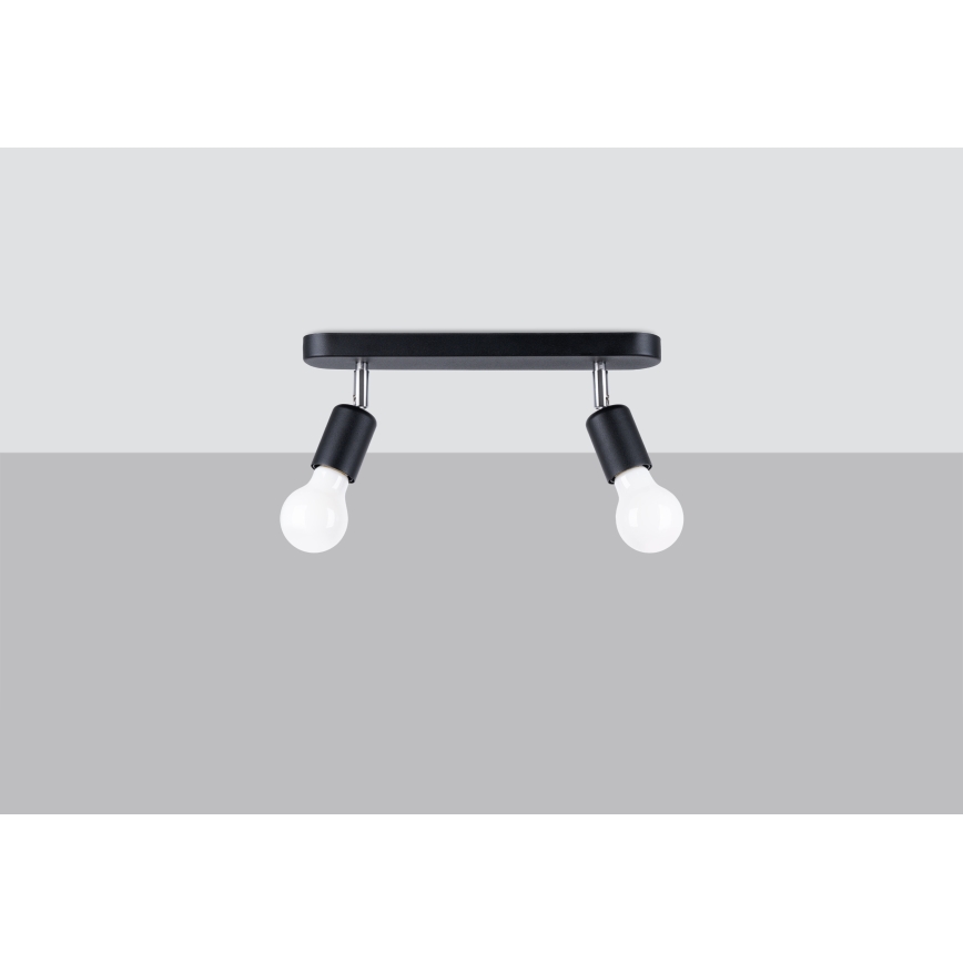 Spotlight FORNES 2xE27/60W/230V schwarz