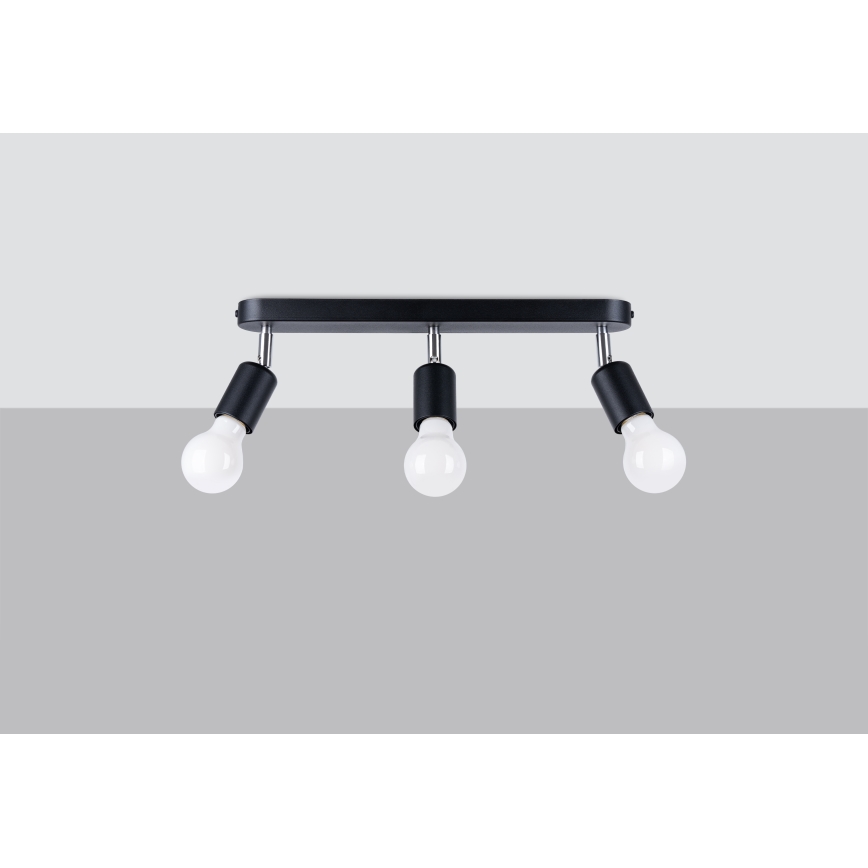 Lampada da soffitto FORNES 3xE27/60W/230V nero