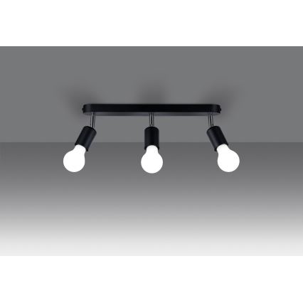 Lampada da soffitto FORNES 3xE27/60W/230V nero