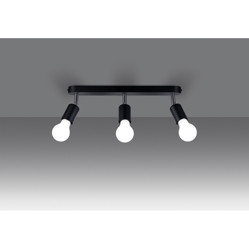 Lampada da soffitto FORNES 3xE27/60W/230V nero
