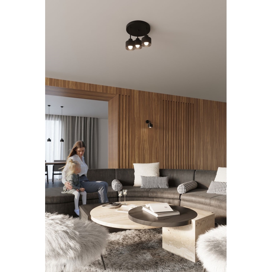 Applique SAVAR 1xE27/60W/230V nero