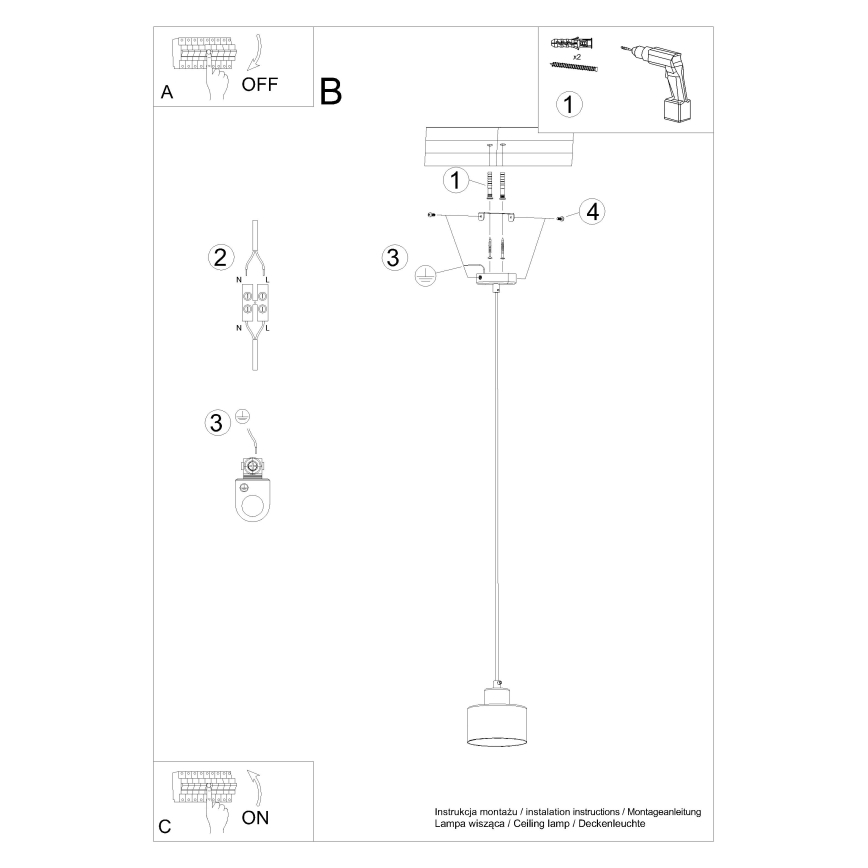 Lampadario a sospensione con filo SAVAR 1xE27/60W/230V nero