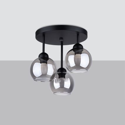 Lampadario a stelo ALINO 3xE27/60W/230V nero