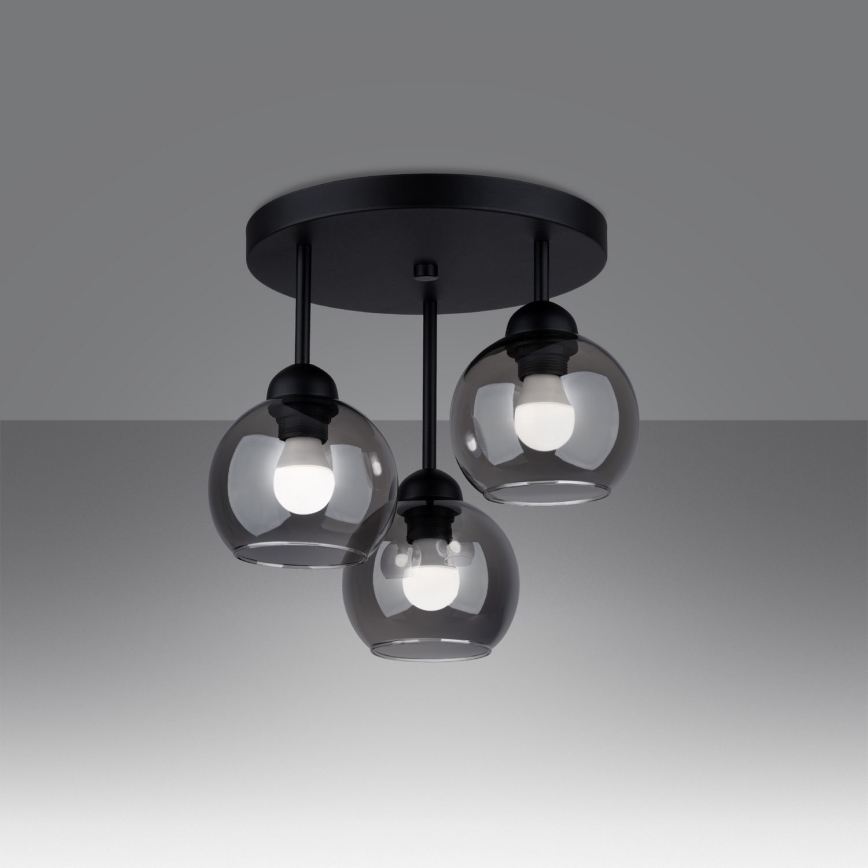 Lampadario a stelo ALINO 3xE27/60W/230V nero