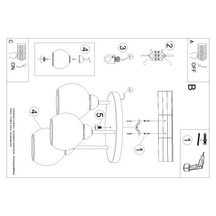 Lampadario a stelo ALINO 3xE27/60W/230V nero