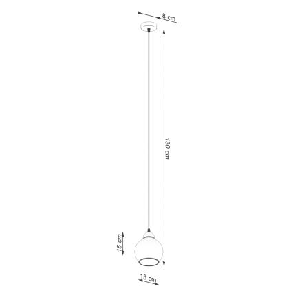 Lampadario a cavo ALINO 1xE27/60W/230V nero