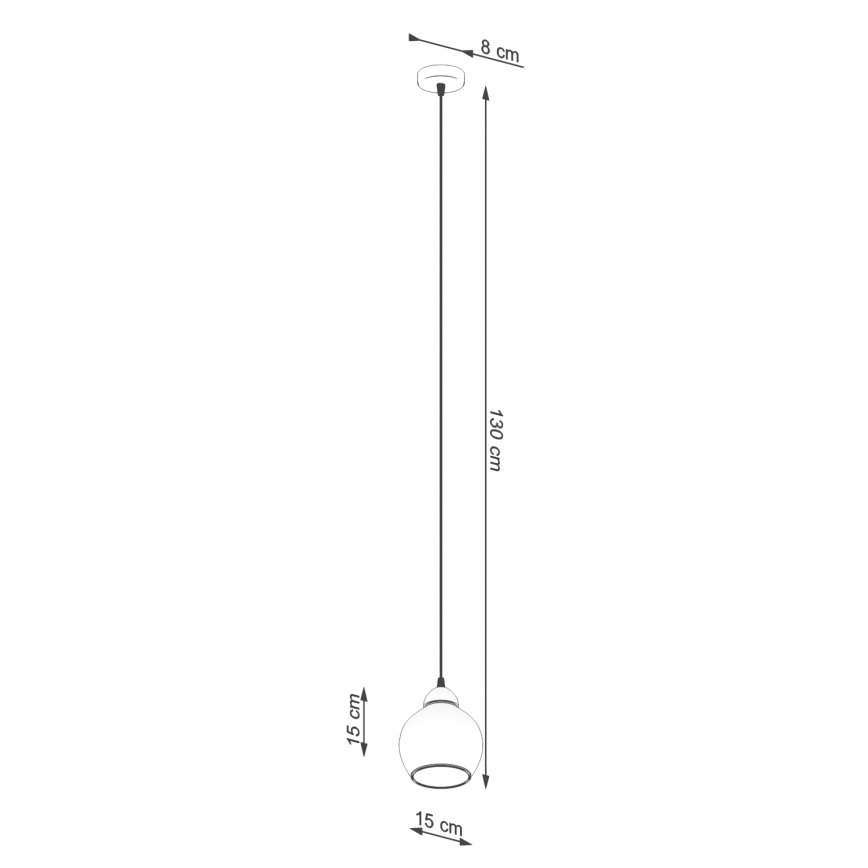 Lampadario a cavo ALINO 1xE27/60W/230V nero