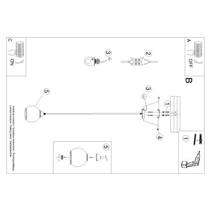 Lampadario a cavo ALINO 1xE27/60W/230V nero