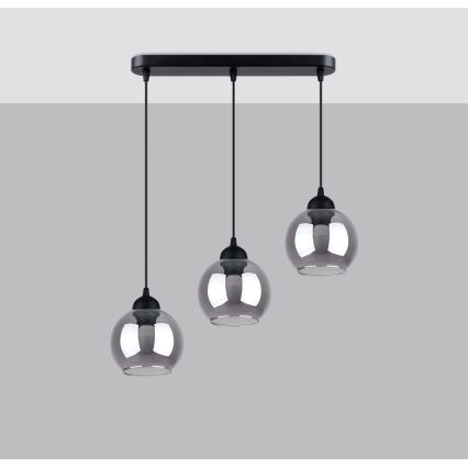 Deckenleuchte an Kabel ALINO 3xE27/60W/230V schwarz